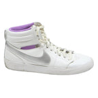 NIKE Dunk High Womens Trainers White & Silver Leather UK 4.5 Casual Sports