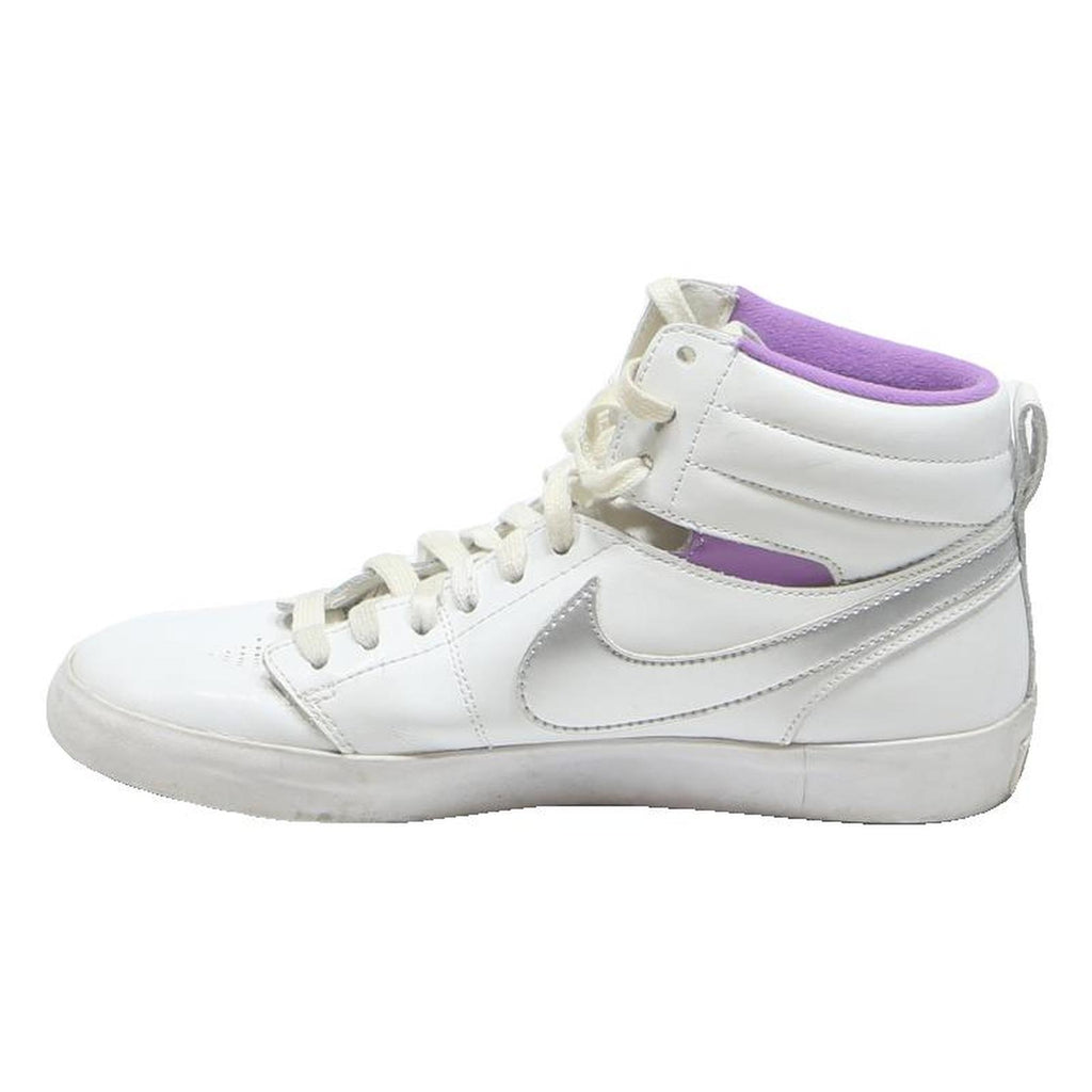 NIKE Dunk High Womens Trainers White & Silver Leather UK 4.5 Casual Sports