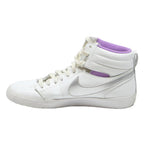 NIKE Dunk High Womens Trainers White & Silver Leather UK 4.5 Casual Sports