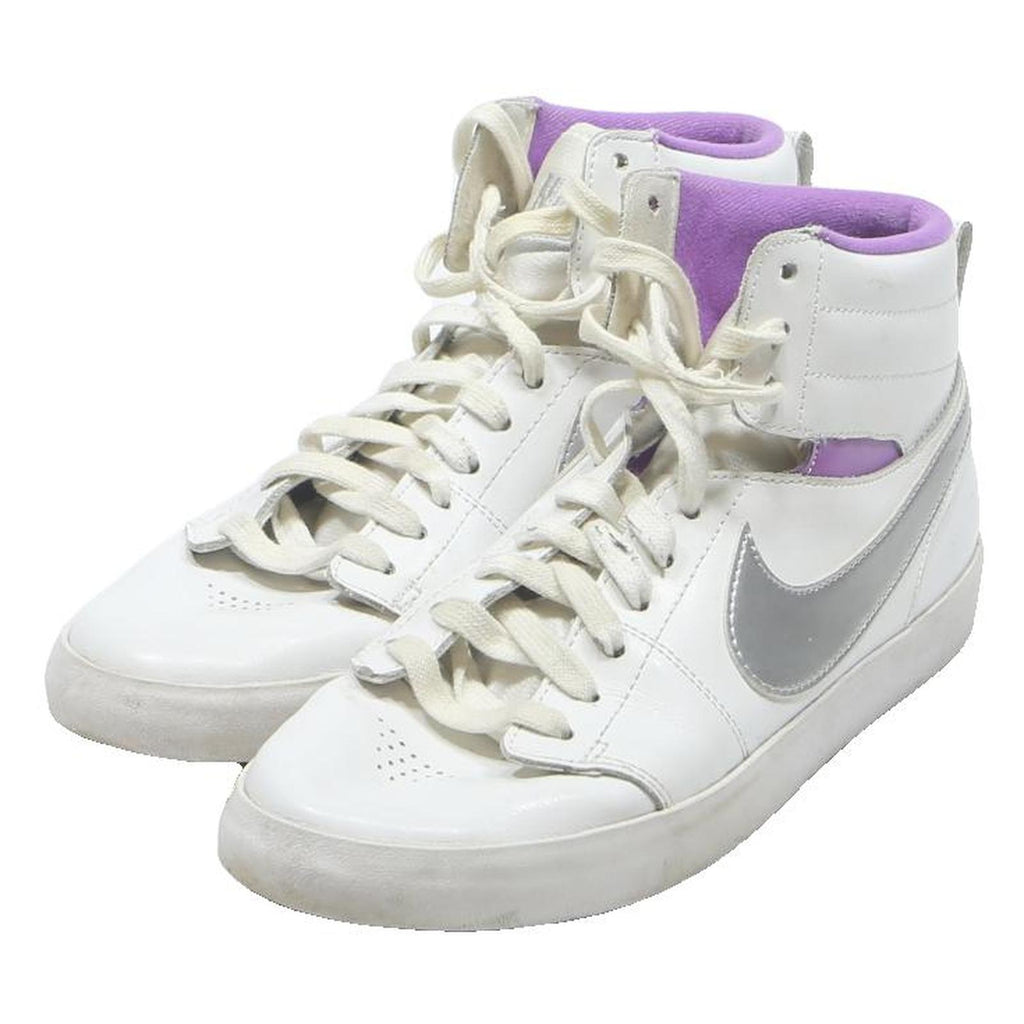 NIKE Dunk High Womens Trainers White & Silver Leather UK 4.5 Casual Sports