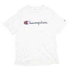 CHAMPION Mens White Graphic T-Shirt XL Short Sleeve Crew Neck Casual