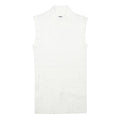 TAHARI Womens White Sleeveless Roll Neck Top M Cotton Blend Elegant Basics