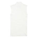TAHARI Womens White Sleeveless Roll Neck Top M Cotton Blend Elegant Basics