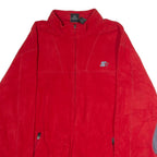 STARTER Mens Fleece Jacket Red Colourblock L
