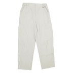 RODEO Womens Regular White Trousers W28 L32 Polyester Blend Zip Casual Pocketed