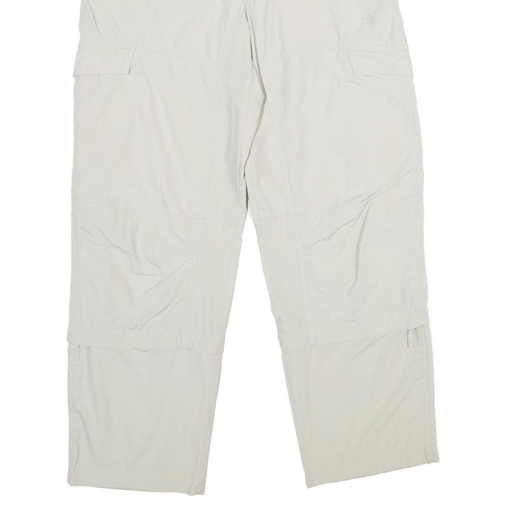 RODEO Womens Regular White Trousers W28 L32 Polyester Blend Zip Casual Pocketed