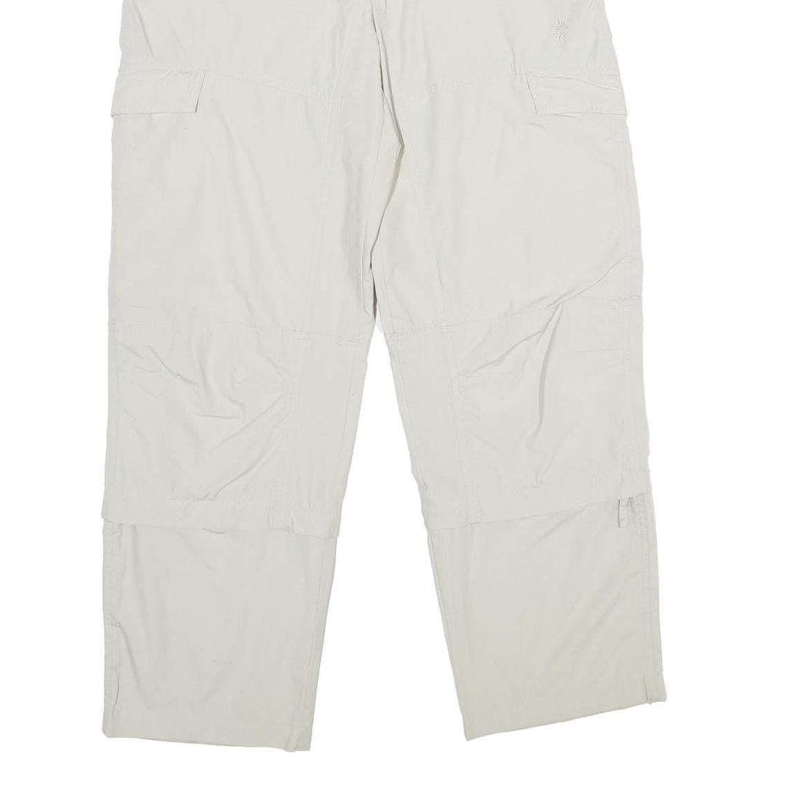 RODEO Womens Regular White Trousers W28 L32 Polyester Blend Zip Casual Pocketed