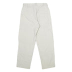 RODEO Womens Regular White Trousers W28 L32 Polyester Blend Zip Casual Pocketed