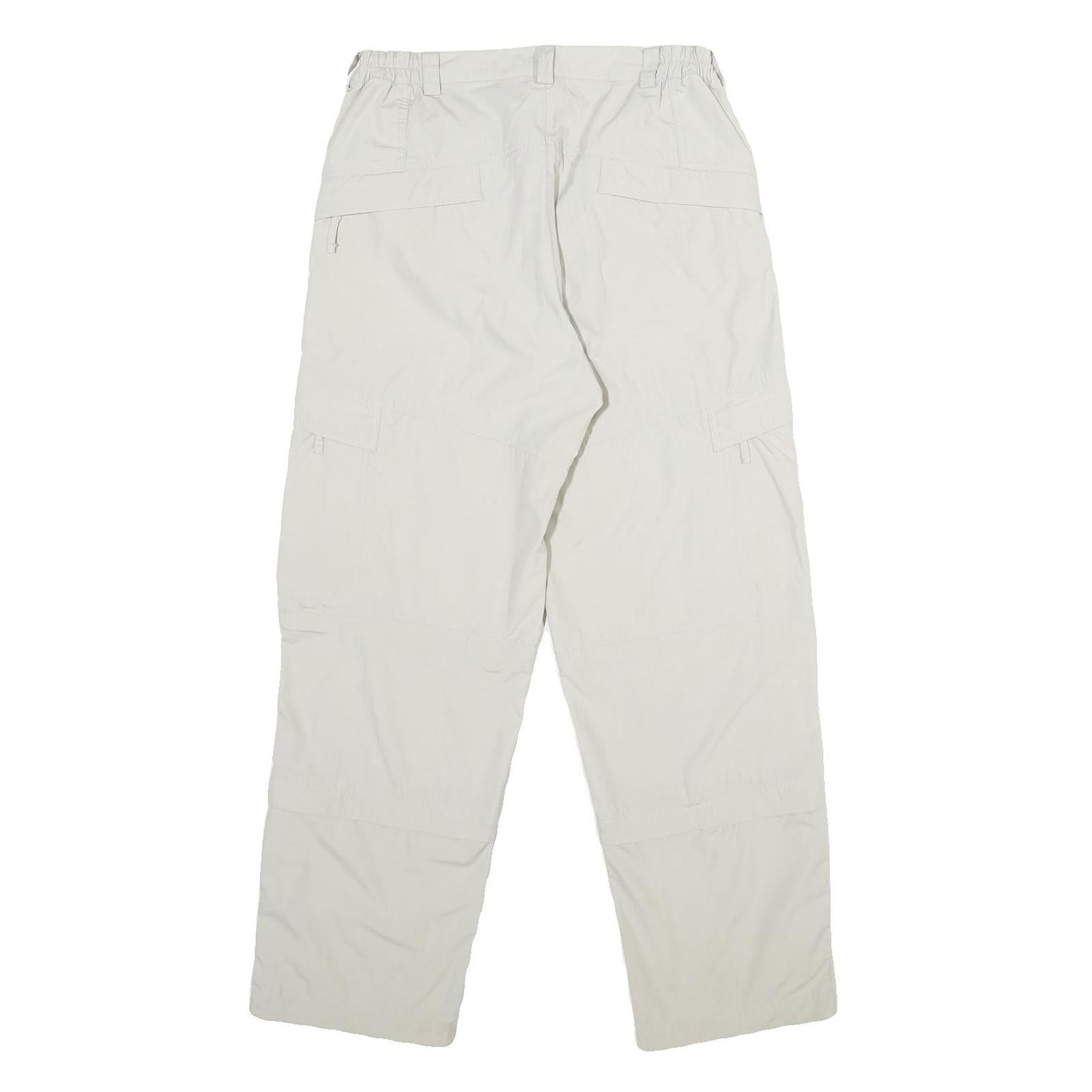 RODEO Womens Regular White Trousers W28 L32 Polyester Blend Zip Casual Pocketed