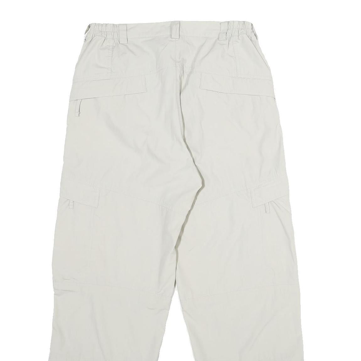 RODEO Womens Regular White Trousers W28 L32 Polyester Blend Zip Casual Pocketed