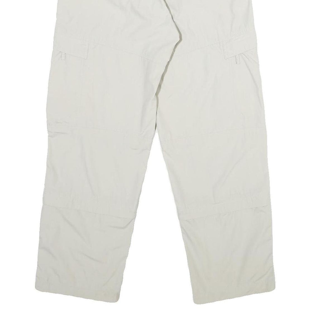 RODEO Womens Regular White Trousers W28 L32 Polyester Blend Zip Casual Pocketed