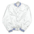 BIRDIE Mens White Satin Button Nylon Varsity Jacket L U S Coast Guard