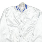 BIRDIE Mens White Satin Button Nylon Varsity Jacket L U S Coast Guard