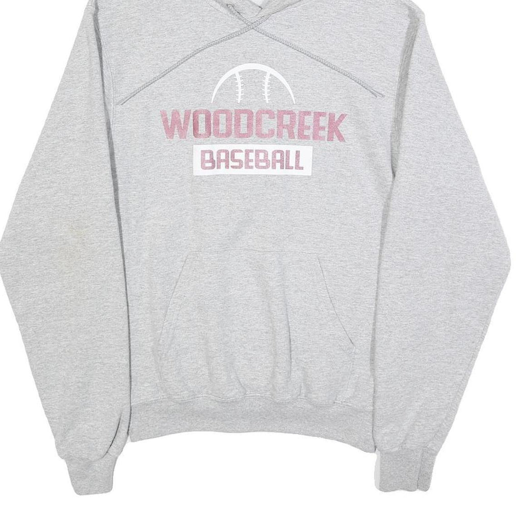 CHAMPION Mens Grey Woodcreek Baseball Pullover Hoodie S Cotton Blend