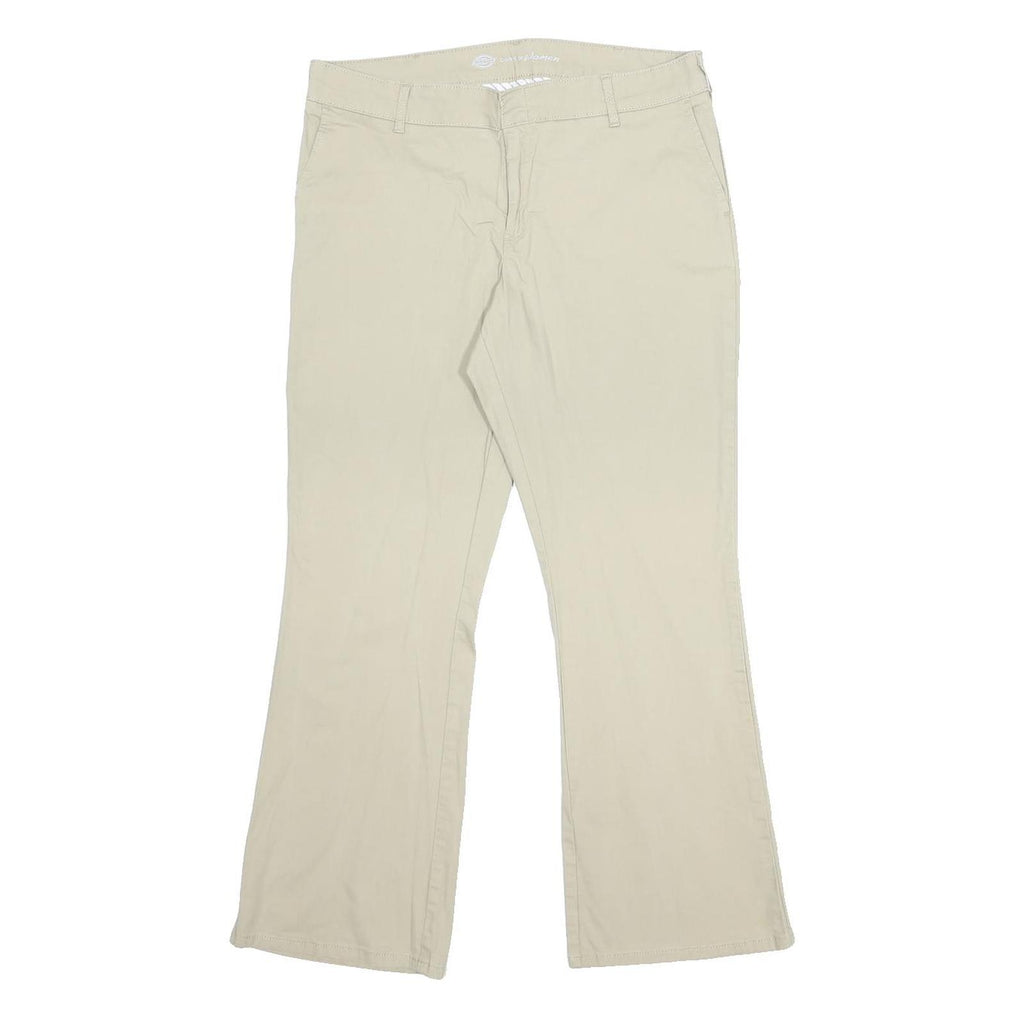 DICKIES Womens Cotton Blend Beige Slim Trousers W34 L29 Workwear Casual
