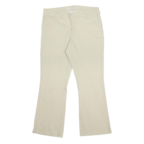DICKIES Womens Cotton Blend Beige Slim Trousers W34 L29 Workwear Casual