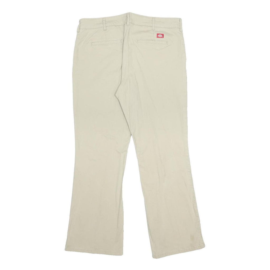 DICKIES Womens Cotton Blend Beige Slim Trousers W34 L29 Workwear Casual