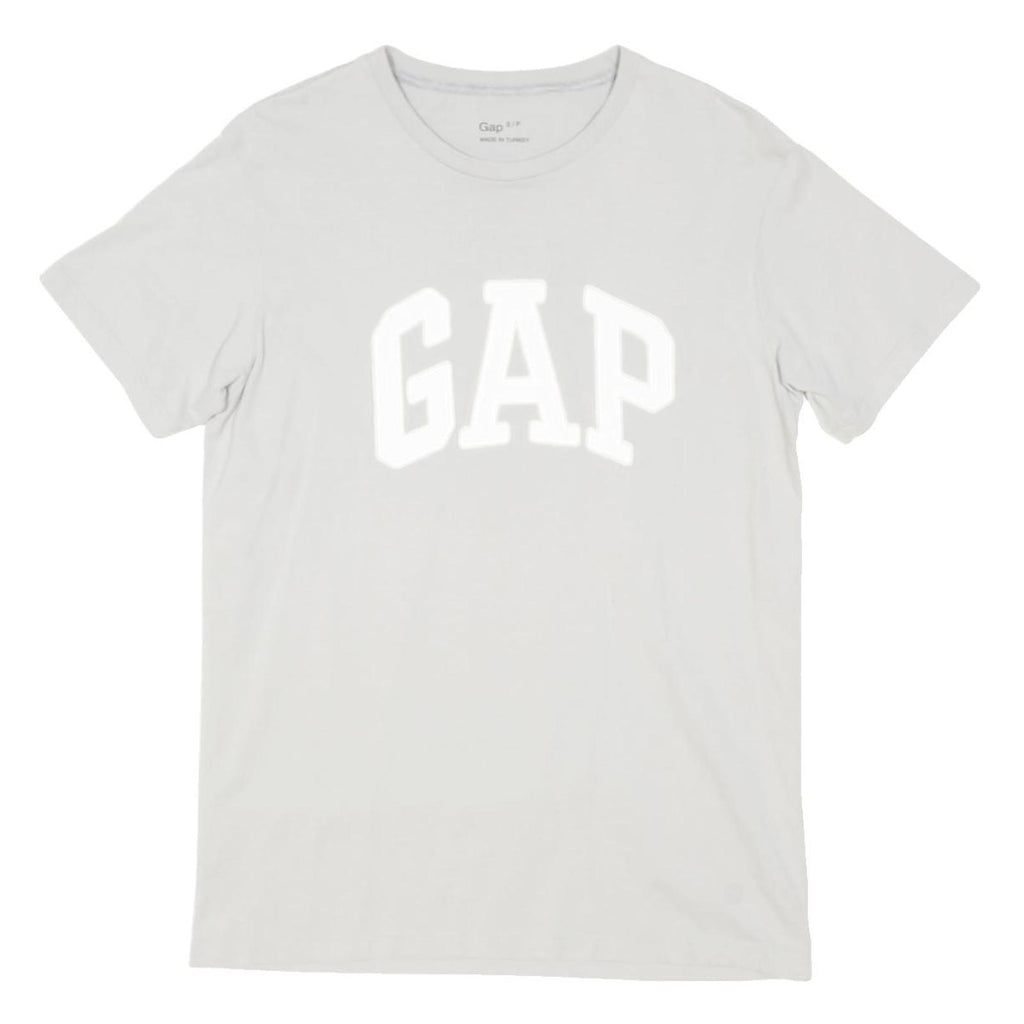 GAP Mens White S Short Sleeve Crew Neck Cotton Blend Logo T-Shirt