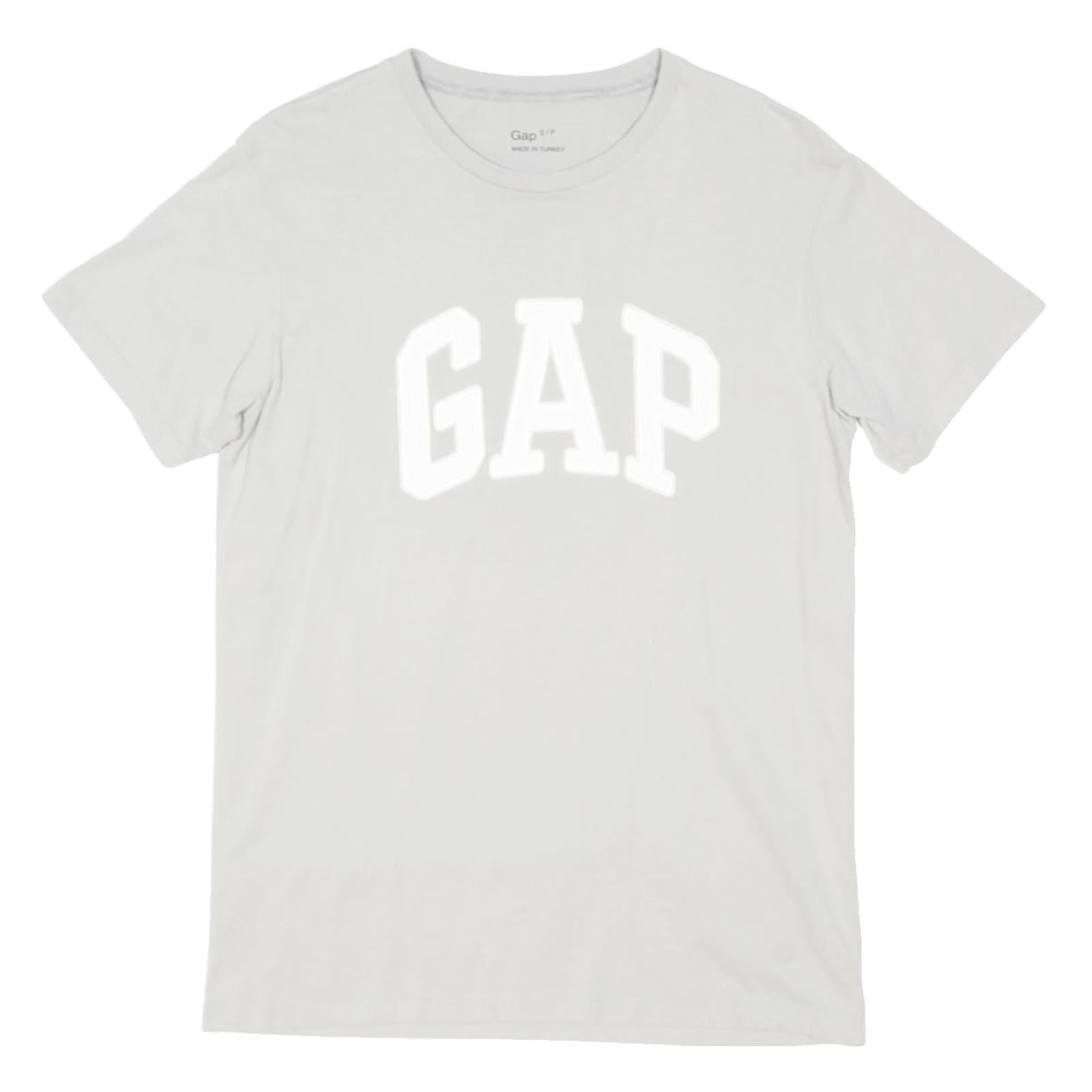 GAP Mens White S Short Sleeve Crew Neck Cotton Blend Logo T-Shirt