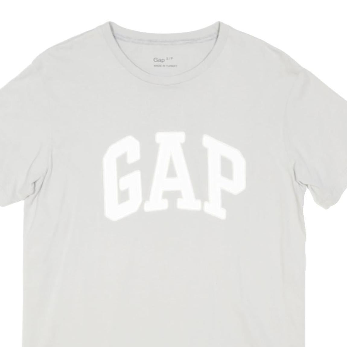 GAP Mens White S Short Sleeve Crew Neck Cotton Blend Logo T-Shirt