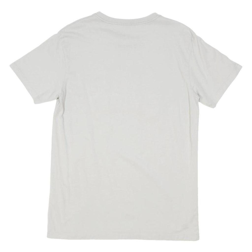 GAP Mens White S Short Sleeve Crew Neck Cotton Blend Logo T-Shirt