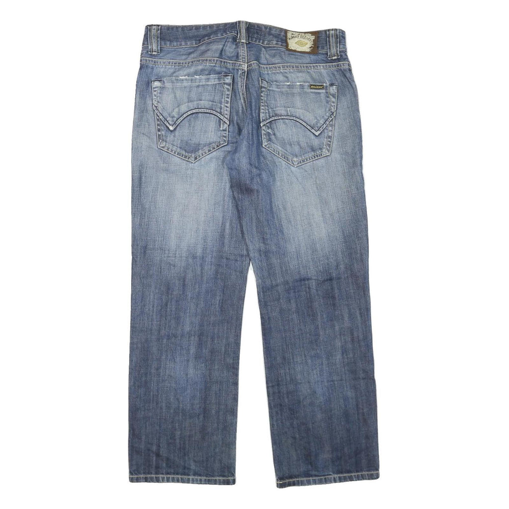 DICKIES Mens Regular Fit Blue Denim Jeans Cotton Blend Zip W38 L32 Classic