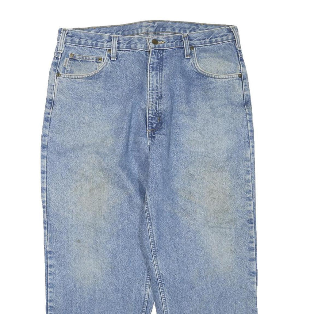 CARHARTT Mens Jeans Blue Regular Straight Denim Light W38 L27 Classic Casual