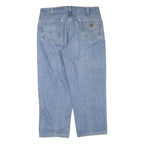 CARHARTT Mens Jeans Blue Regular Straight Denim Light W38 L27 Classic Casual