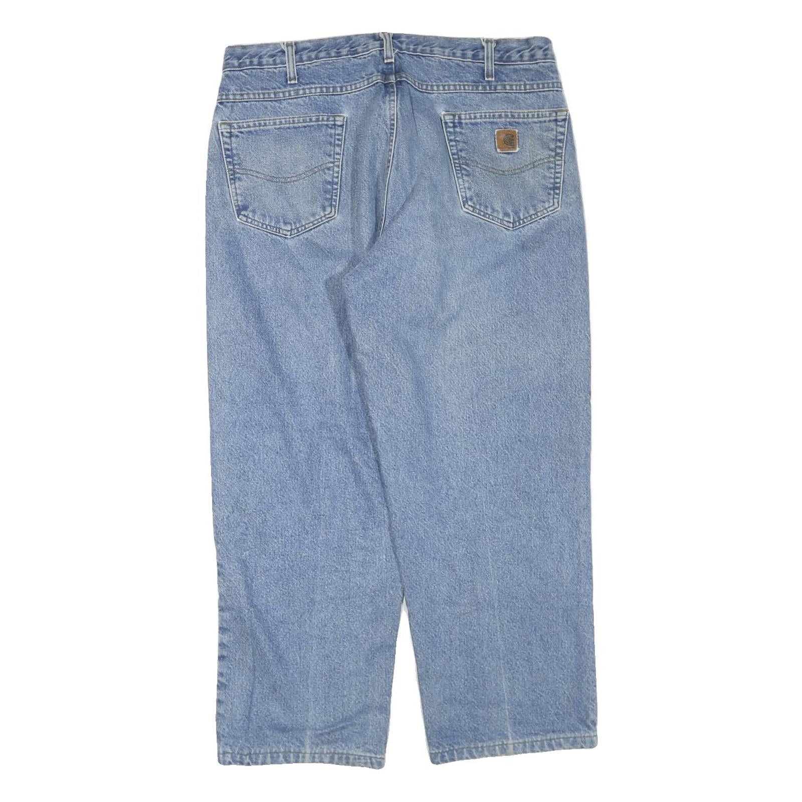 CARHARTT Mens Jeans Blue Regular Straight Denim Light W38 L27 Classic Casual