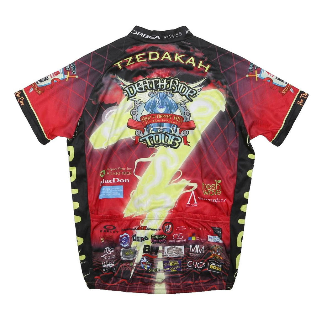 PRIMAL Mens Black & Red Death Ride Tour Cycling Jersey M Short Sleeve 1/4 Zip