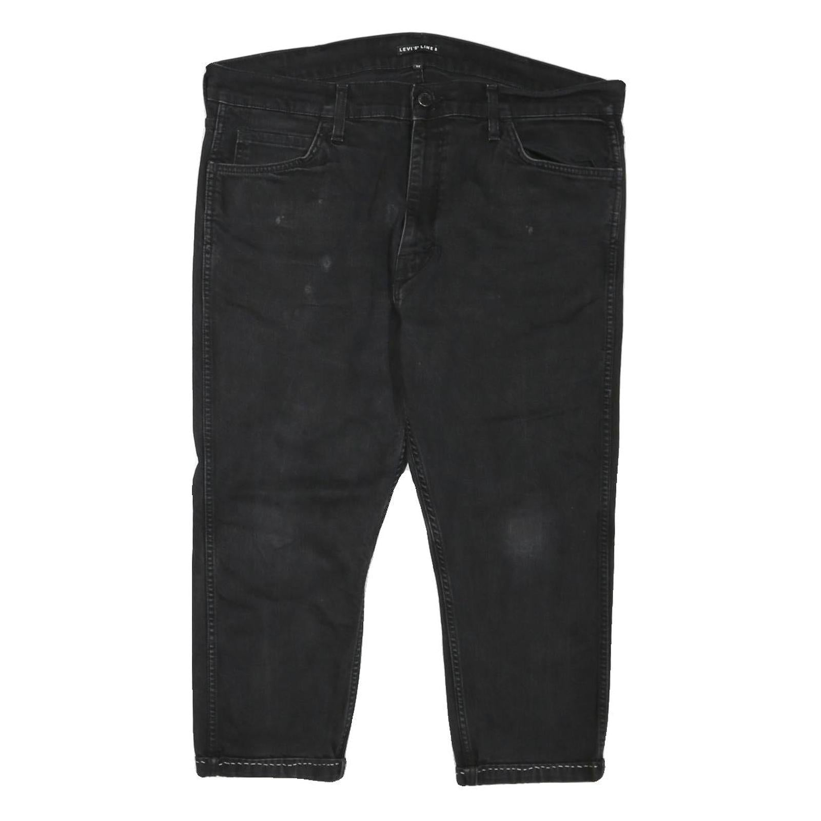 LEVI'S Mens Regular Fit Black Denim Jeans W40 L21 Comfortable Zip Closure