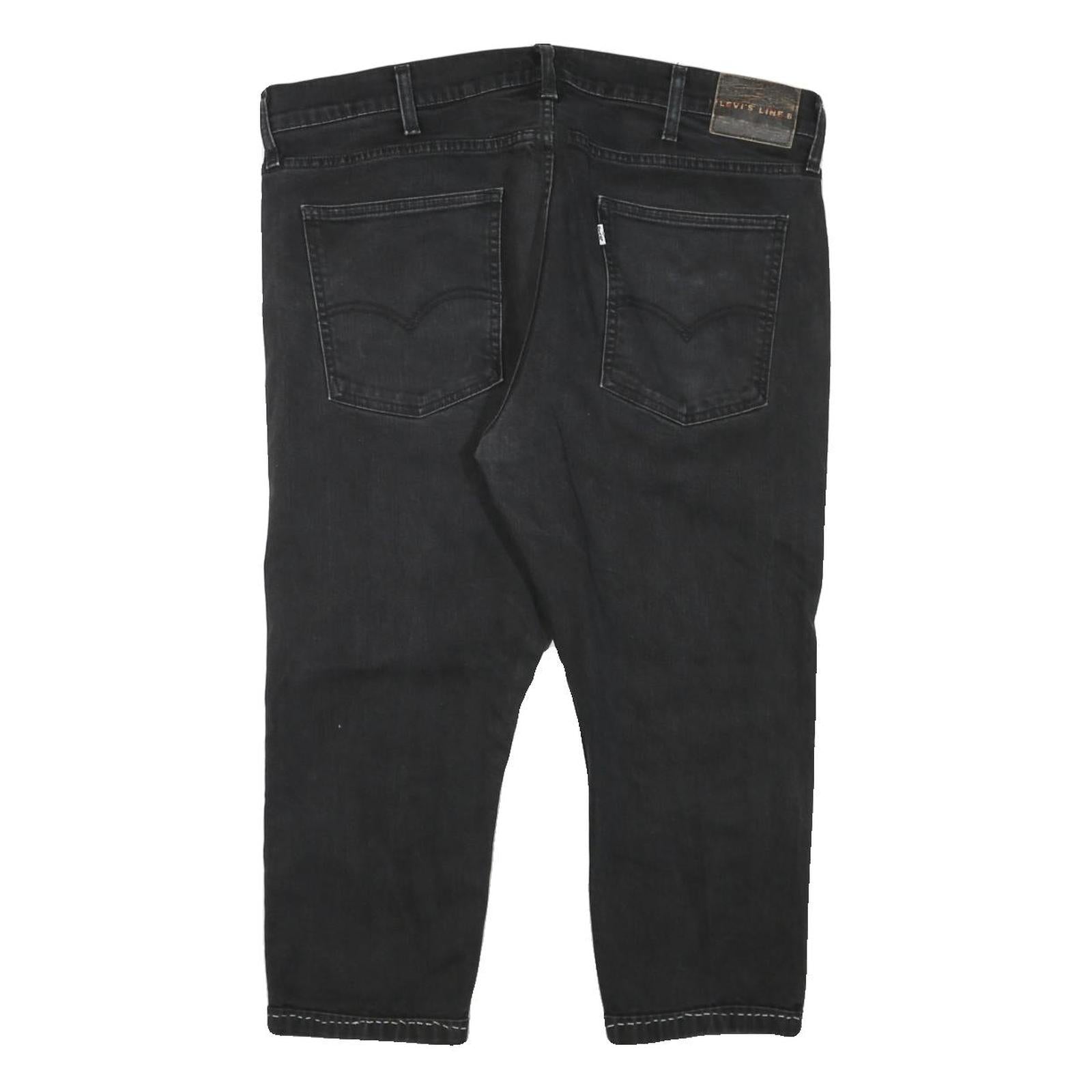 LEVI'S Mens Regular Fit Black Denim Jeans W40 L21 Comfortable Zip Closure