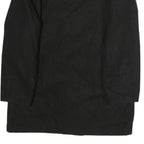 Womens Black Wool Double Breasted Button Jacket L Plain Classic Fit Winter