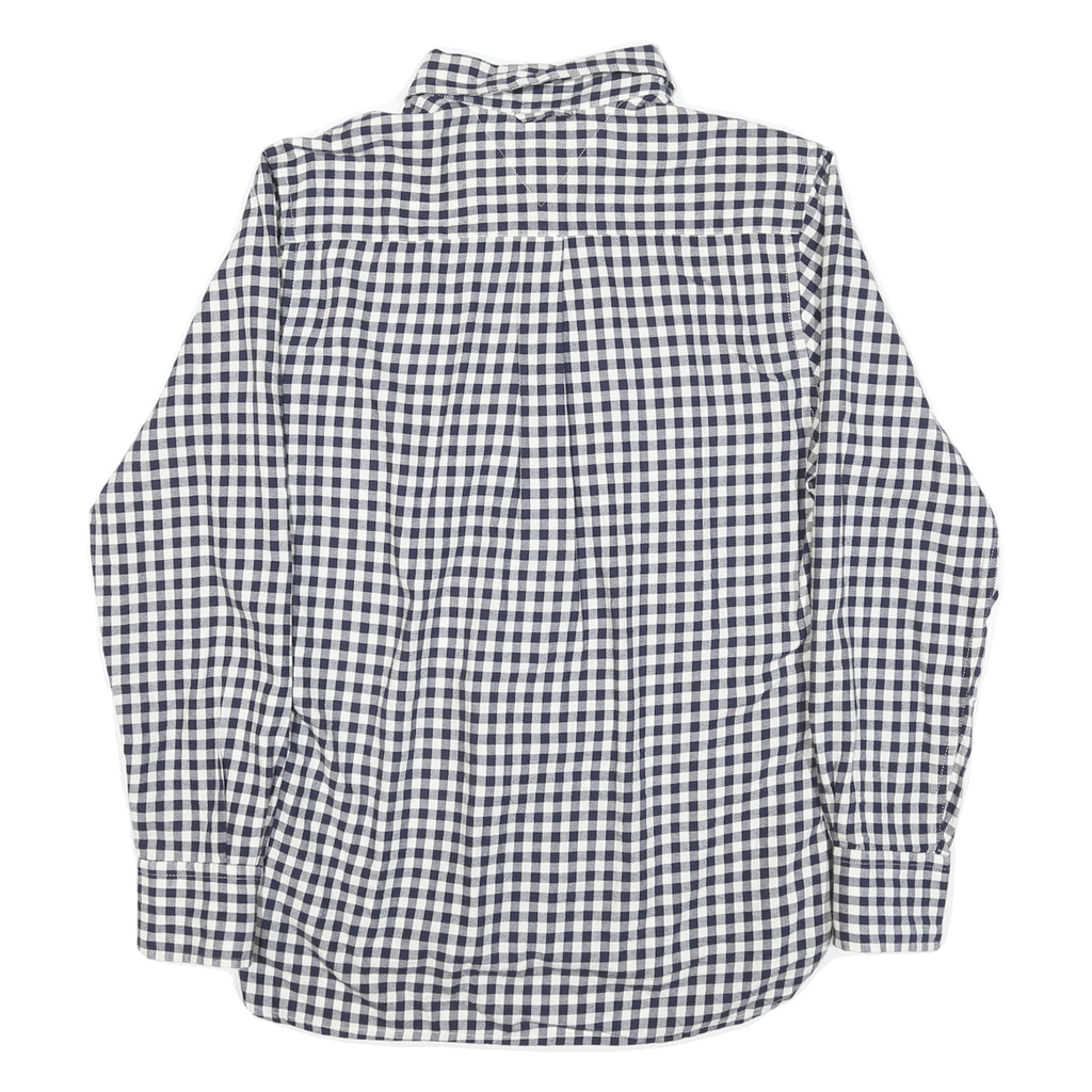 TOMMY HILFIGER Mens Blue & White Check Shirt M Long Sleeve Button Collar Casual