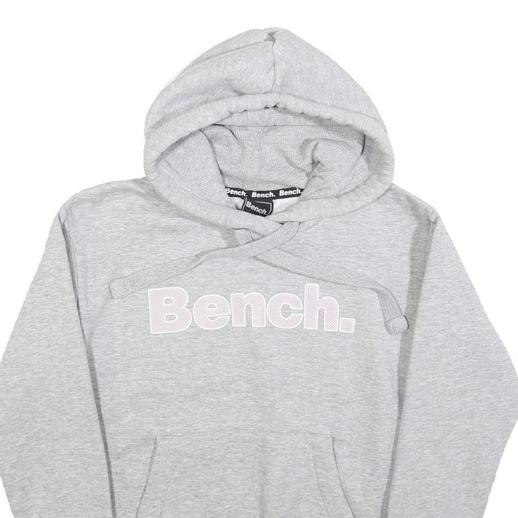 BENCH Womens Grey Hoodie UK 10 Cotton Blend Pullover Casual Sweatshirt