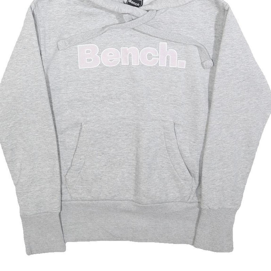 BENCH Womens Grey Hoodie UK 10 Cotton Blend Pullover Casual Sweatshirt