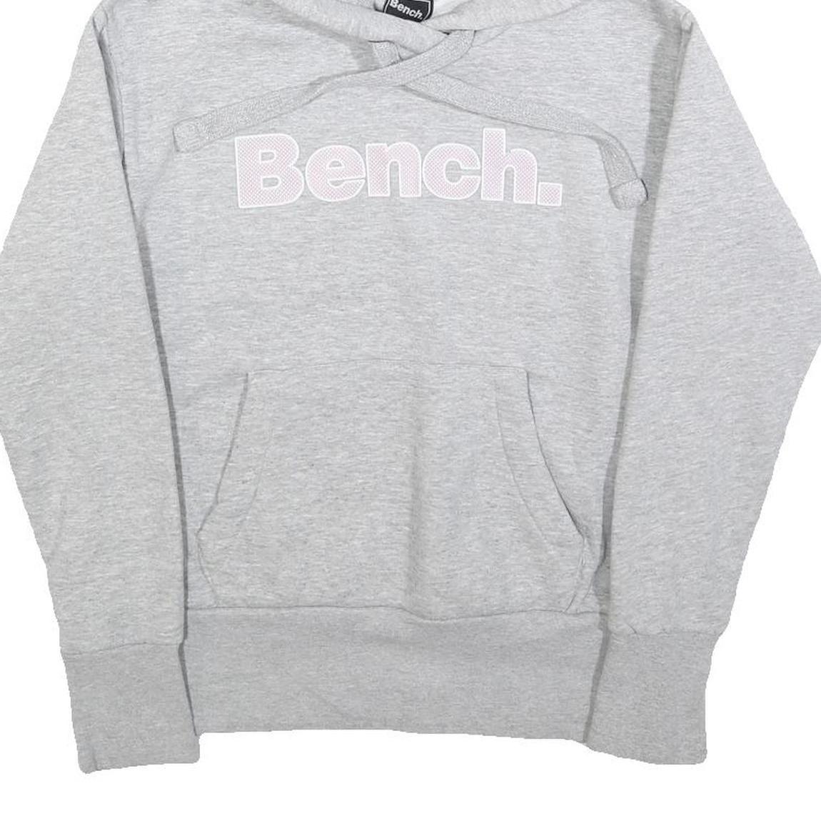 BENCH Womens Grey Hoodie UK 10 Cotton Blend Pullover Casual Sweatshirt