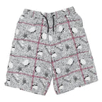 Mens Shorts White Black Patterned L W30 Casual Summer Drawstring Waist
