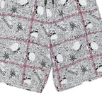 Mens Shorts White Black Patterned L W30 Casual Summer Drawstring Waist