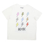 ACDC Womens White Lightning Bolt Graphic T-Shirt XL Short Sleeve Crew Neck