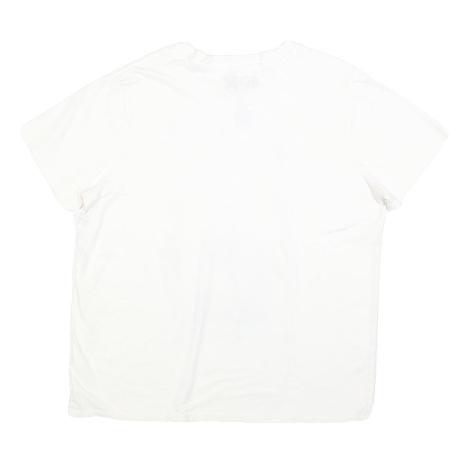 ACDC Womens White Lightning Bolt Graphic T-Shirt XL Short Sleeve Crew Neck