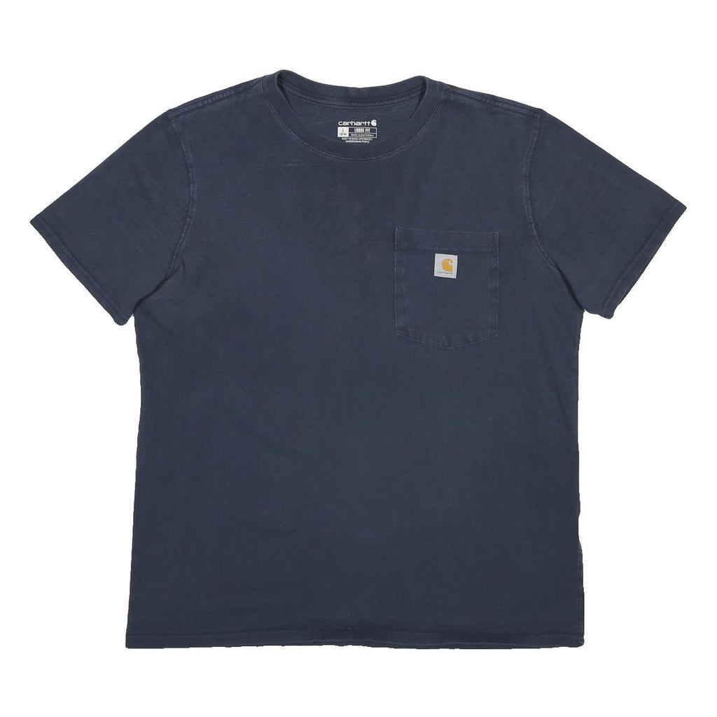 CARHARTT Womens Blue Pocket T-Shirt L Short Sleeve Crew Neck Cotton Casual