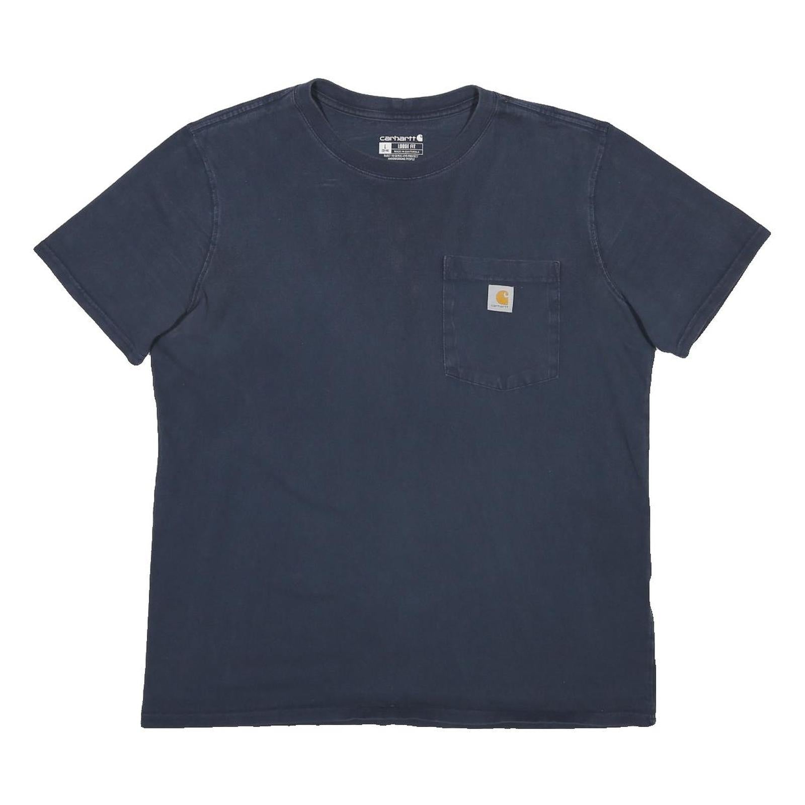 CARHARTT Womens Blue Pocket T-Shirt L Short Sleeve Crew Neck Cotton Casual