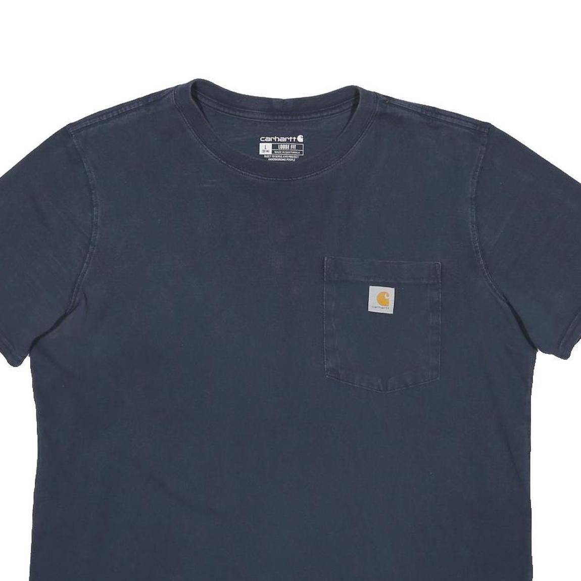 CARHARTT Womens Blue Pocket T-Shirt L Short Sleeve Crew Neck Cotton Casual