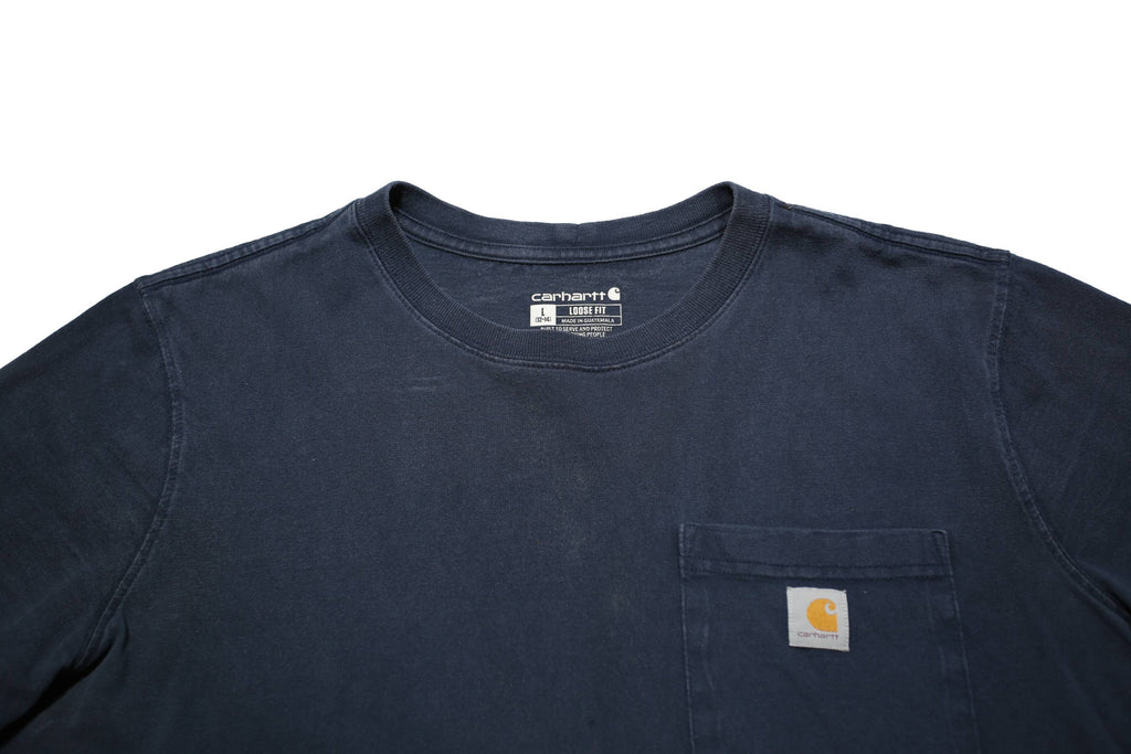 CARHARTT Womens Blue Pocket T-Shirt L Short Sleeve Crew Neck Cotton Casual