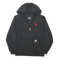 CARHARTT Mens Black Workwear Jacket L Cotton Blend Hooded Zip Up