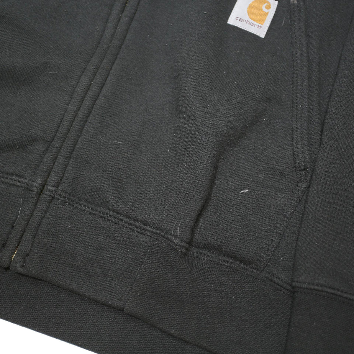 CARHARTT Mens Black Workwear Jacket L Cotton Blend Hooded Zip Up