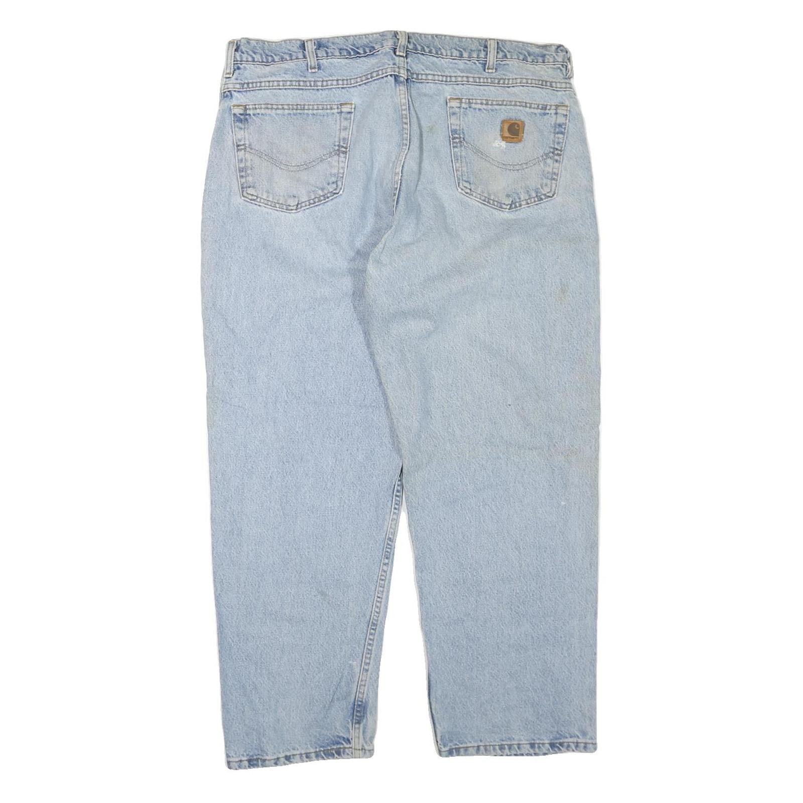 CARHARTT Mens Jeans Blue Regular Straight Denim Medium W42 L30 Workwear Zip