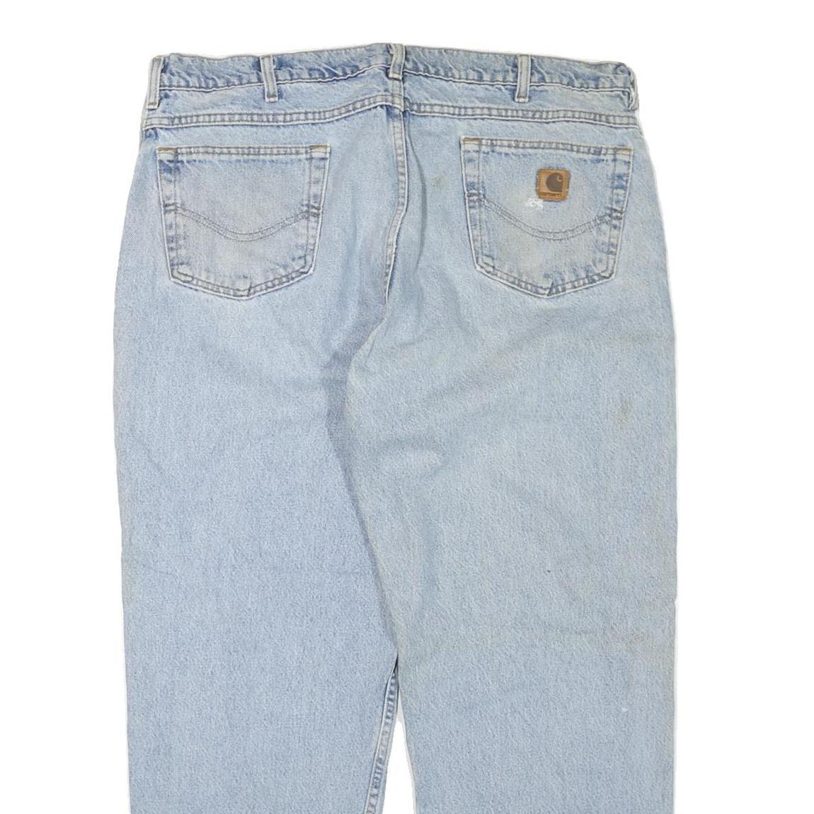 CARHARTT Mens Jeans Blue Regular Straight Denim Medium W42 L30 Workwear Zip