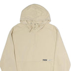 PUMA Mens Beige Cotton Hoodie L ¼ Zip Pullover Casual Sportswear